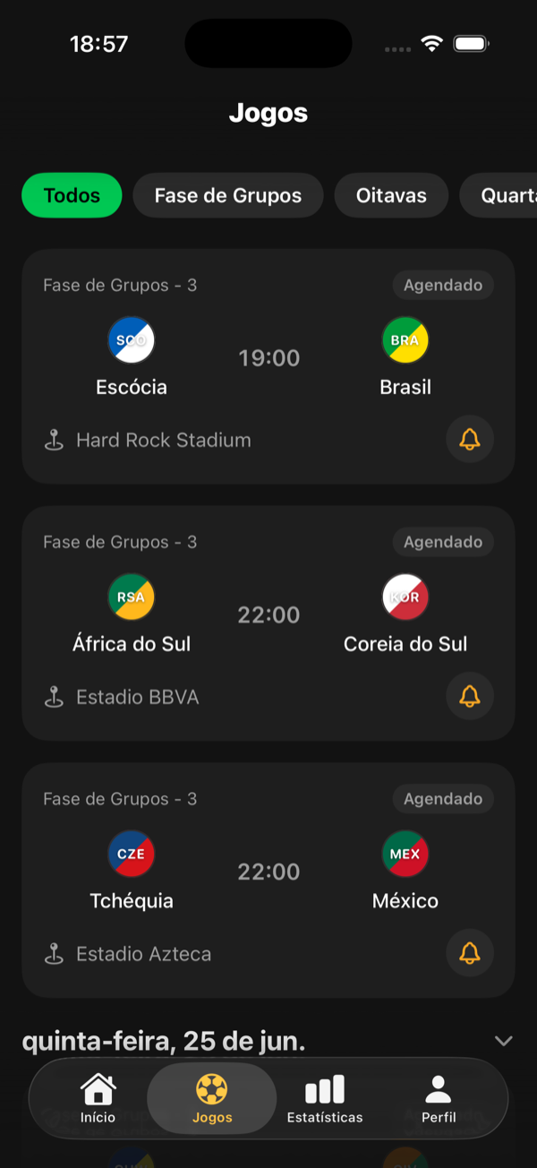 Lista de todos os jogos